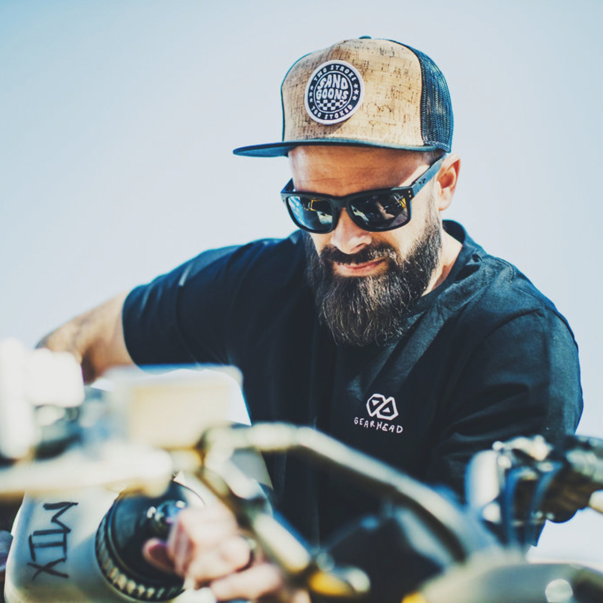 TWO STROKE, TOO STOKED FLAT BILL TRUCKER HAT
