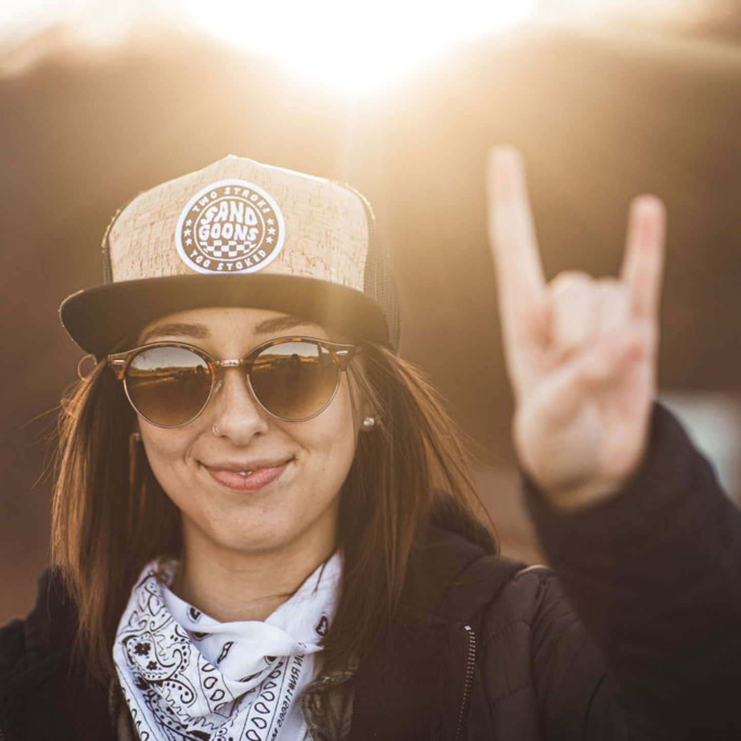 TWO STROKE, TOO STOKED FLAT BILL TRUCKER HAT